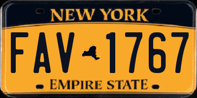 NY license plate FAV1767