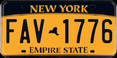 NY license plate FAV1776