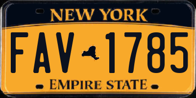 NY license plate FAV1785