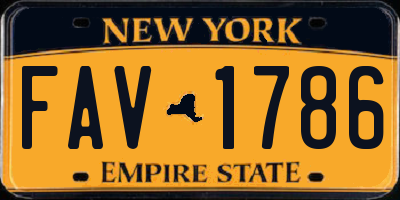 NY license plate FAV1786