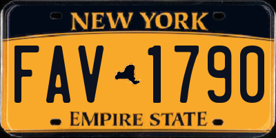 NY license plate FAV1790