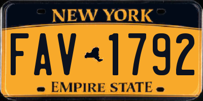 NY license plate FAV1792