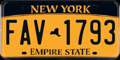 NY license plate FAV1793