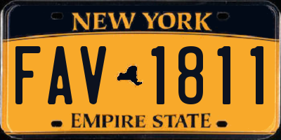NY license plate FAV1811