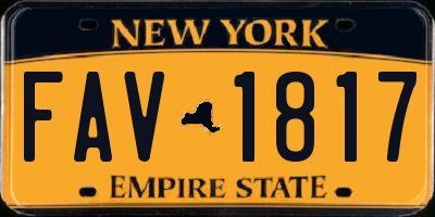 NY license plate FAV1817