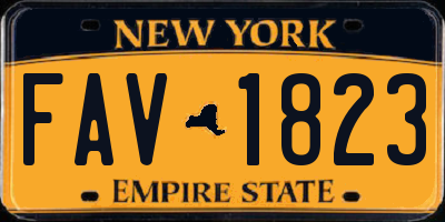 NY license plate FAV1823