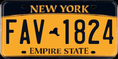 NY license plate FAV1824