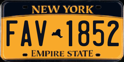 NY license plate FAV1852