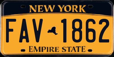 NY license plate FAV1862