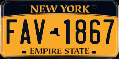 NY license plate FAV1867