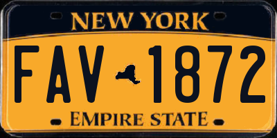 NY license plate FAV1872