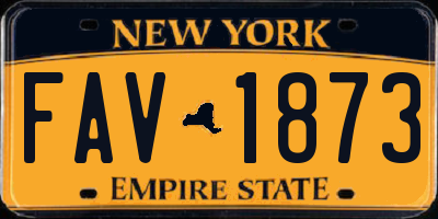 NY license plate FAV1873
