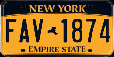 NY license plate FAV1874