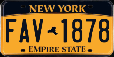 NY license plate FAV1878