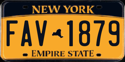 NY license plate FAV1879