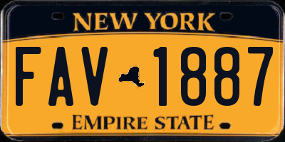 NY license plate FAV1887