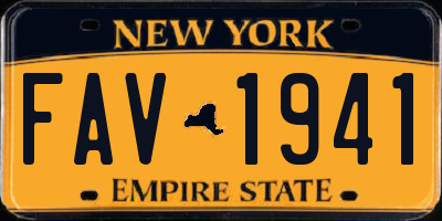 NY license plate FAV1941