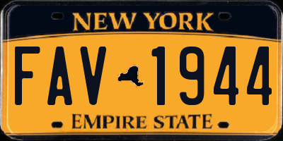 NY license plate FAV1944