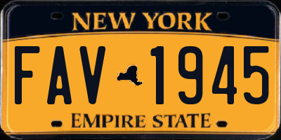 NY license plate FAV1945