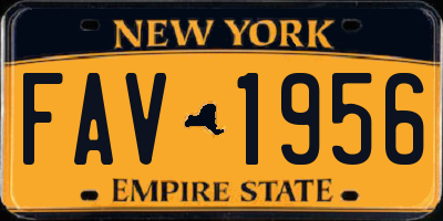 NY license plate FAV1956