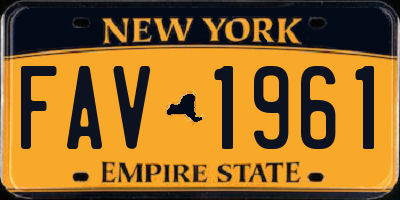 NY license plate FAV1961