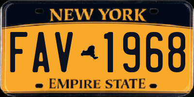 NY license plate FAV1968
