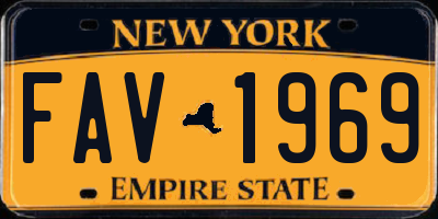 NY license plate FAV1969