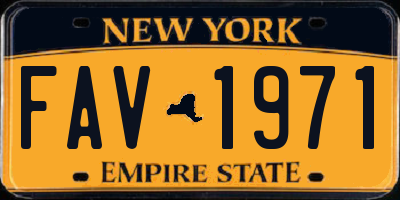 NY license plate FAV1971