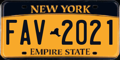 NY license plate FAV2021