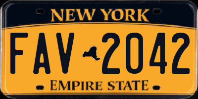 NY license plate FAV2042