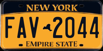 NY license plate FAV2044