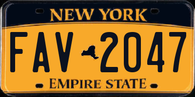 NY license plate FAV2047