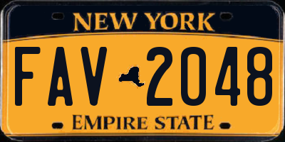 NY license plate FAV2048