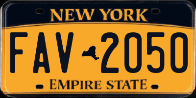 NY license plate FAV2050