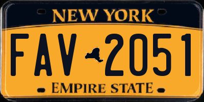 NY license plate FAV2051