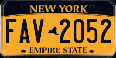 NY license plate FAV2052