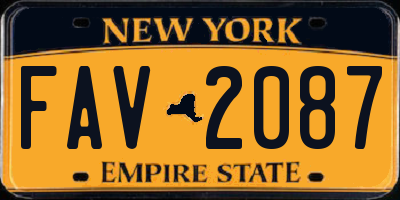 NY license plate FAV2087