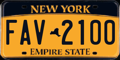 NY license plate FAV2100
