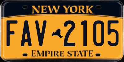 NY license plate FAV2105