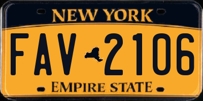 NY license plate FAV2106