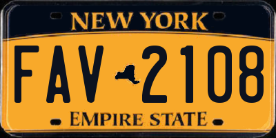 NY license plate FAV2108