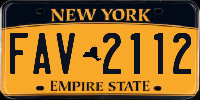 NY license plate FAV2112