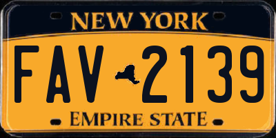 NY license plate FAV2139