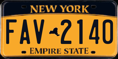 NY license plate FAV2140