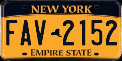 NY license plate FAV2152