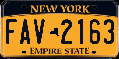 NY license plate FAV2163
