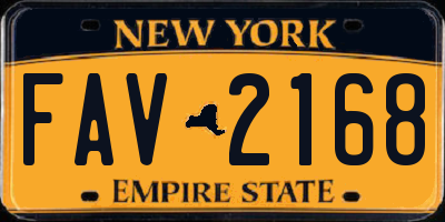 NY license plate FAV2168