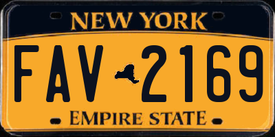 NY license plate FAV2169