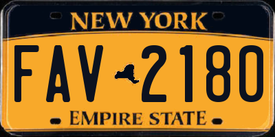 NY license plate FAV2180