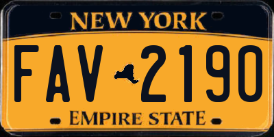 NY license plate FAV2190